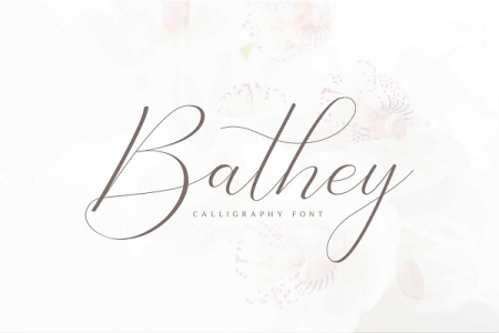 Bathey Calligraphy Font