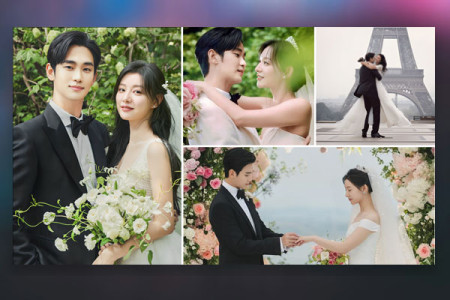 Korean Drama Couple Wedding Thumbnail PSD File Free