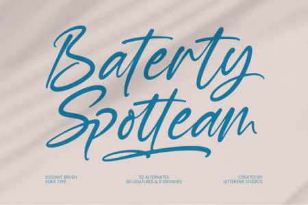 Baterty Spotteam – Elegant Brush Font Free