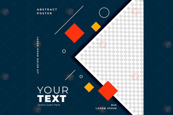 Trendy and abstract social media advertising mockup for magazine